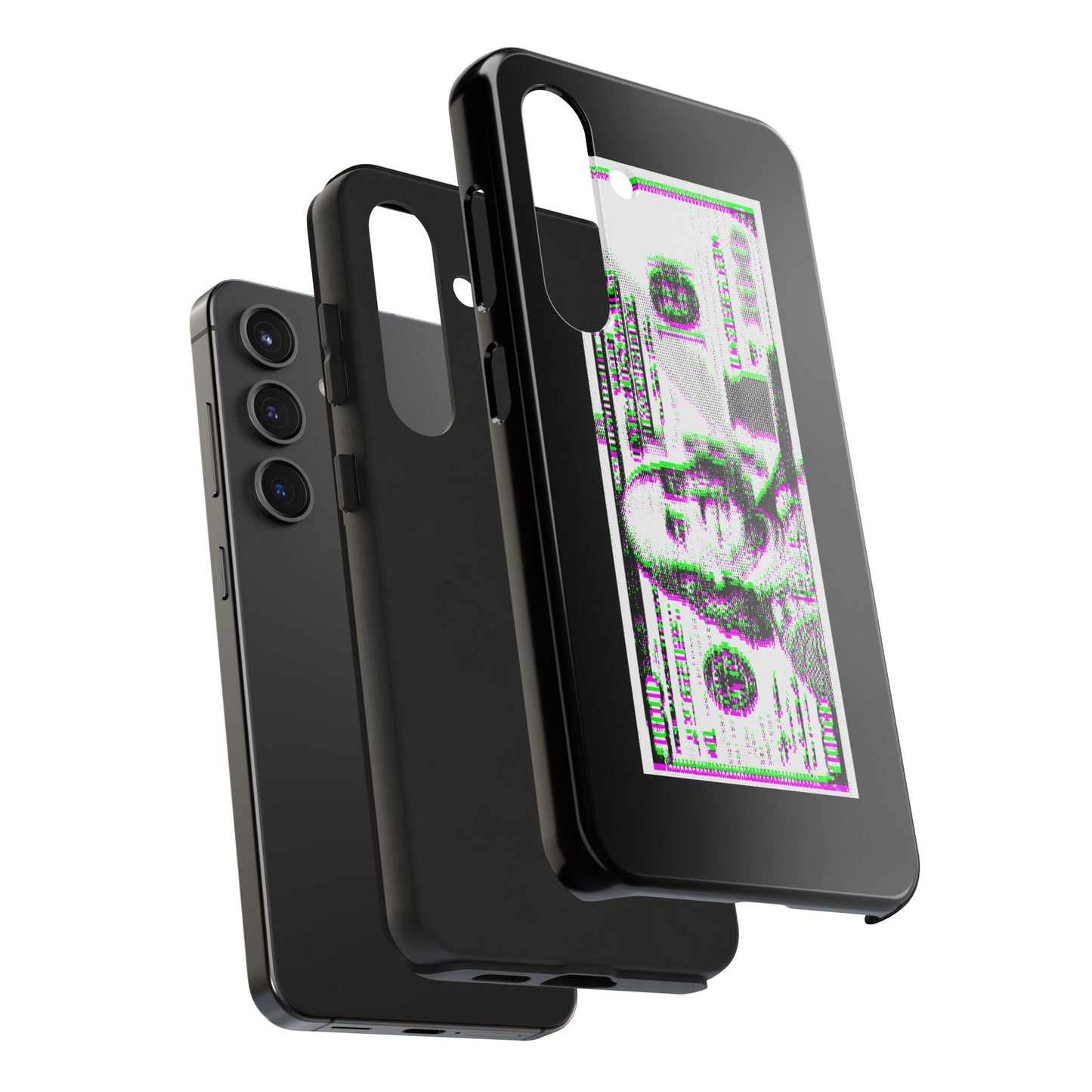100 Dollars Bill - Green/Magenta Glitch - Phone Case