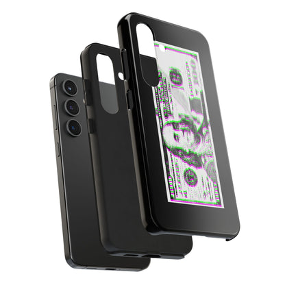 100 Dollars Bill - Green/Magenta Glitch - Phone Case