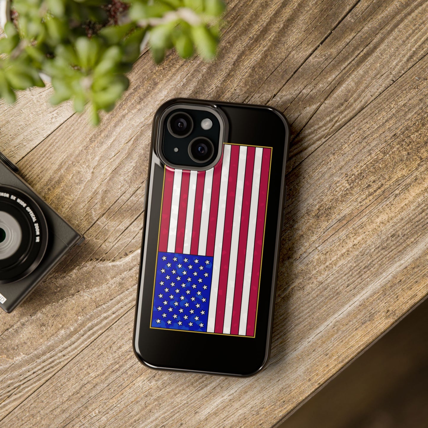 New Glory American Flag (Gold Edge Edition) - Magnetic Phone Case
