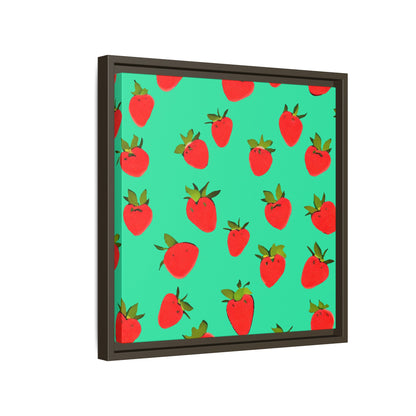 Strawberry Pattern - Framed Canvas