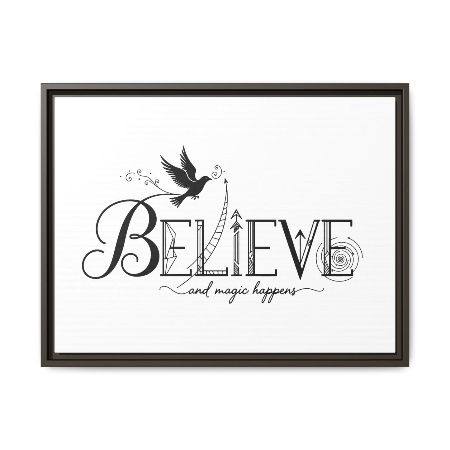 Believe and Magic Happens - Framed Canvas