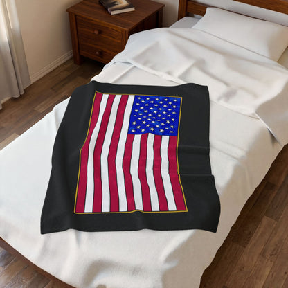New Glory American Flag (Gold Edge Edition) - Plush Blanket