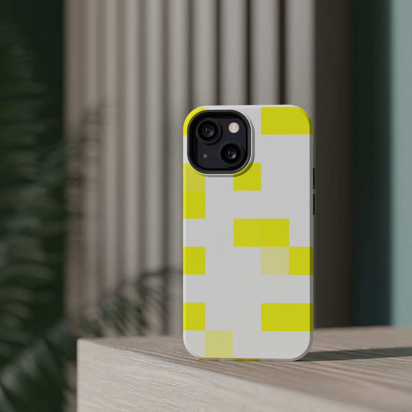 Yellow Pixel Grid -  Magnetic Phone Case