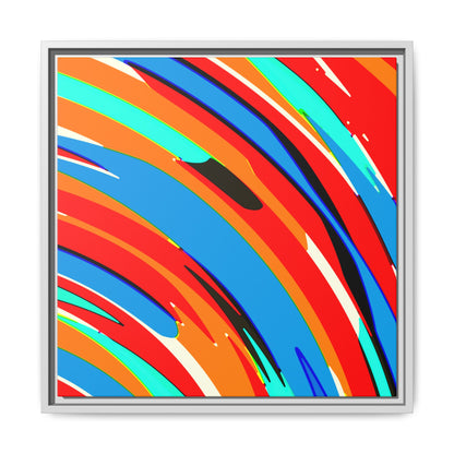Abstract Rainbow Swirl Arc - Framed Canvas