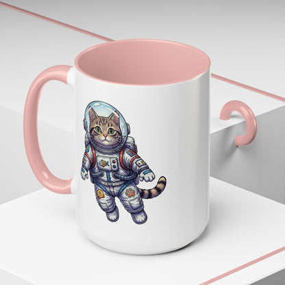 Astronaut Cat - Color Accent Mug