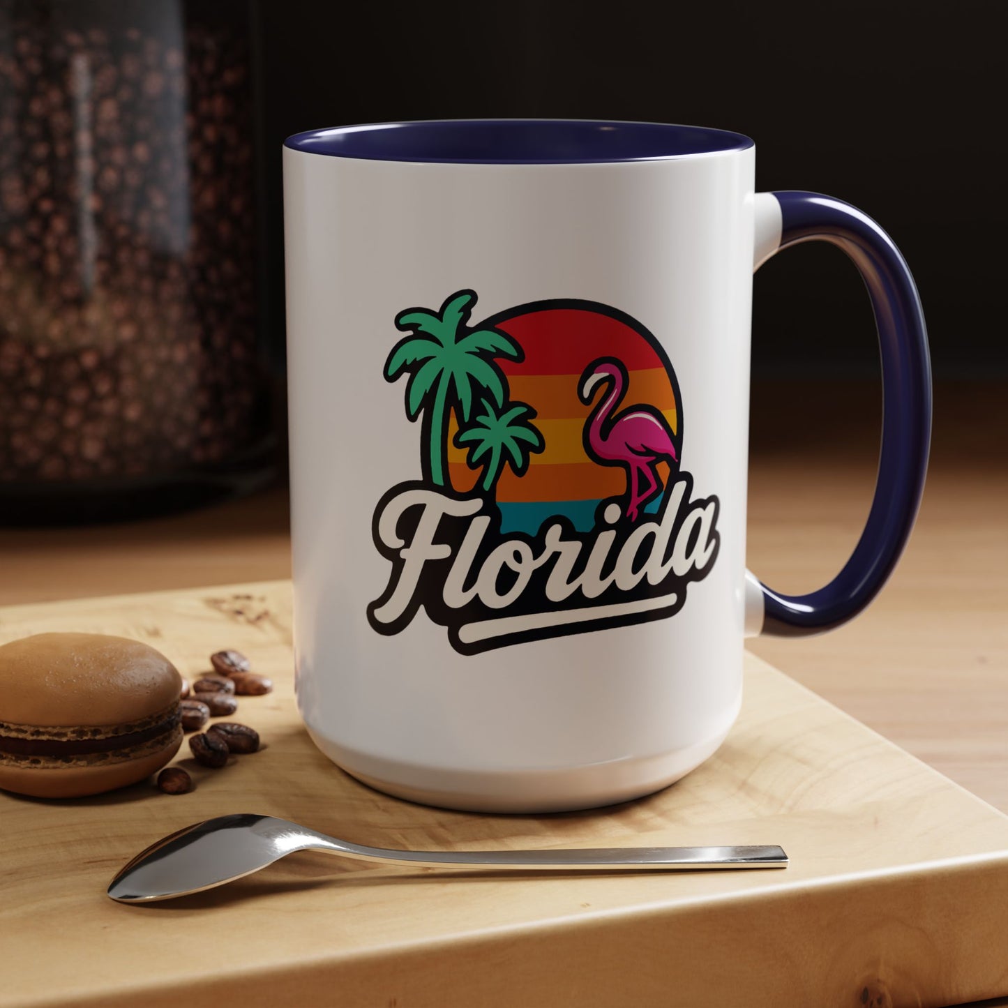 Florida Sunset Palm - Color Accent Mug