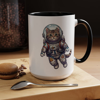 Astronaut Cat - Color Accent Mug