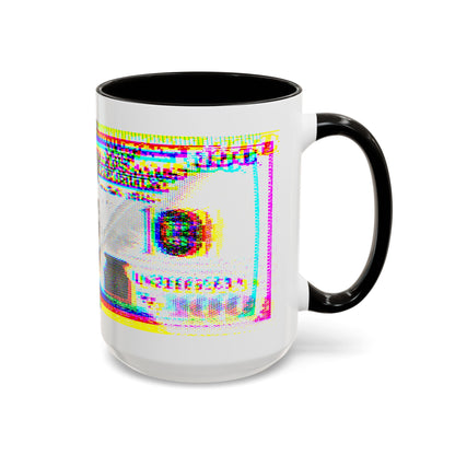 100 Dollars Bill - Neon Color Explosion - Color Accent Mug