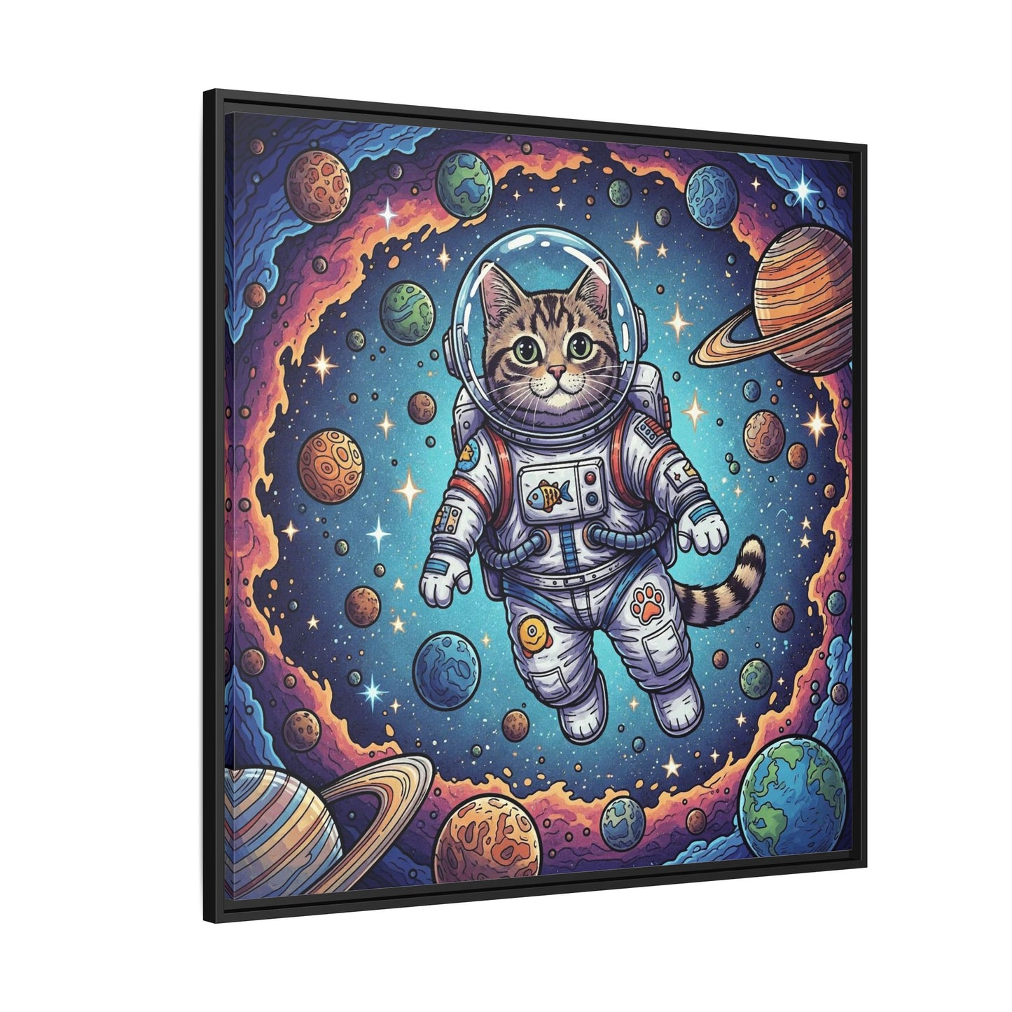 Astronaut Cat - Framed Canvas