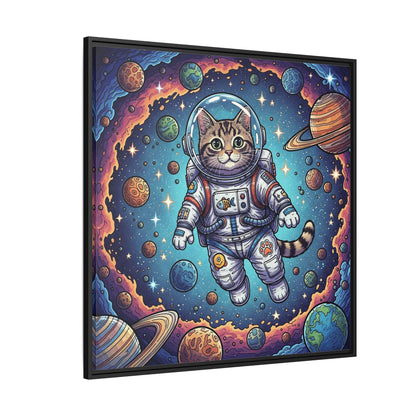 Astronaut Cat - Framed Canvas