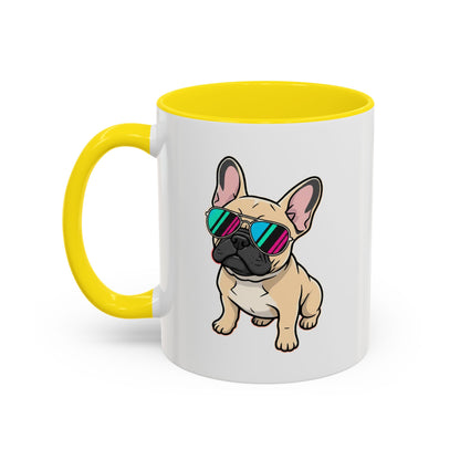 French Bulldog with Sunglasses - Color Accent Mug