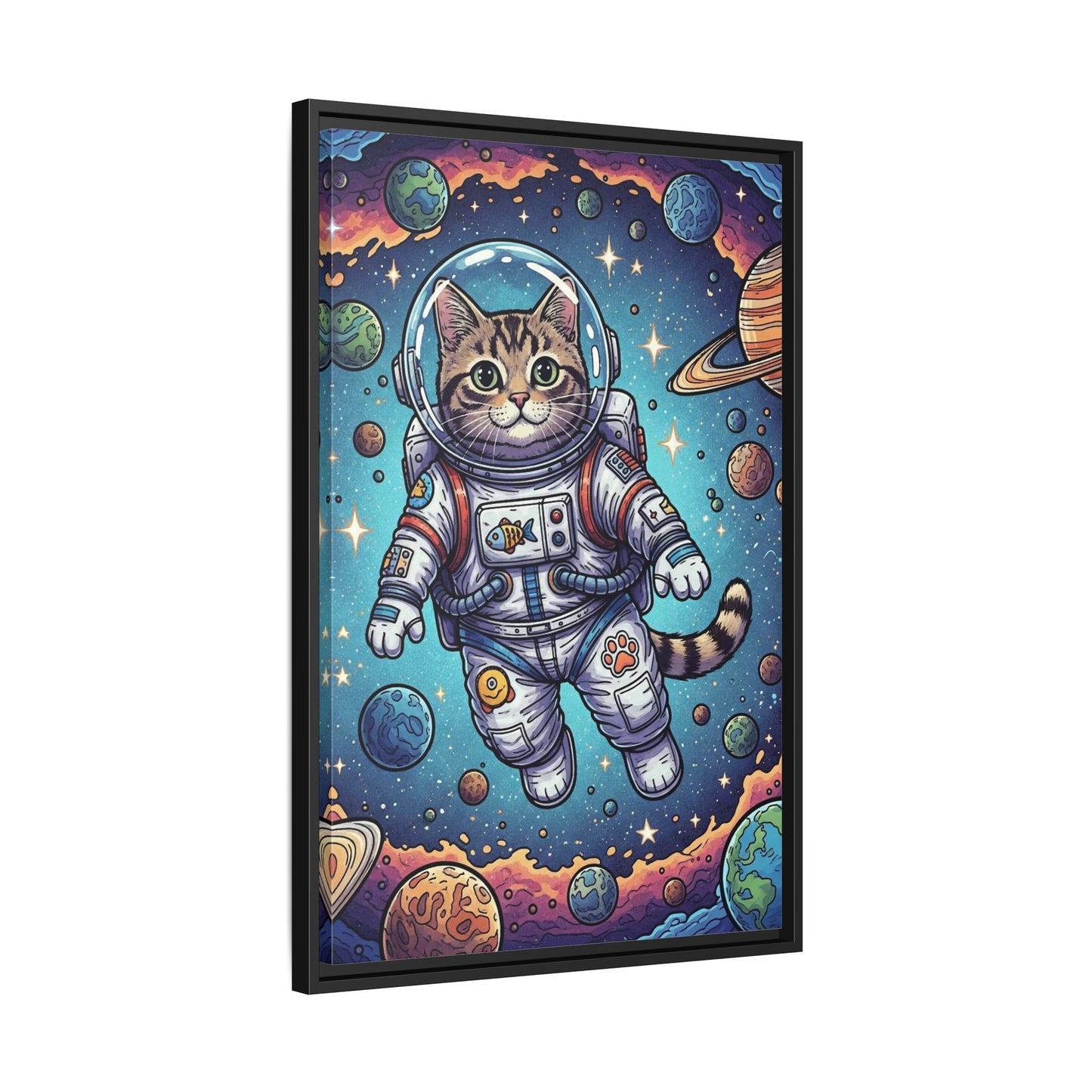 Astronaut Cat - Framed Canvas