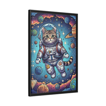 Astronaut Cat - Framed Canvas