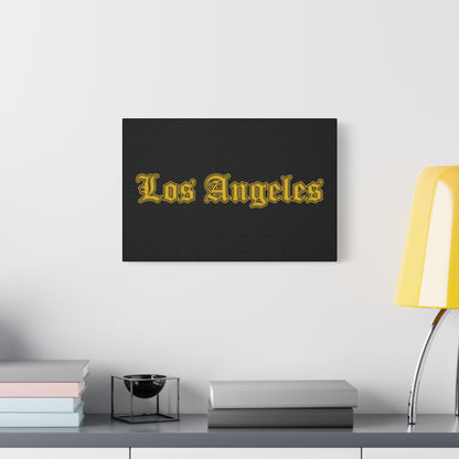 Los Angeles Stretched Canvas Art Print, Urban Home Decor, Gift for LA Lovers, Modern Art Piece - Golden Edition