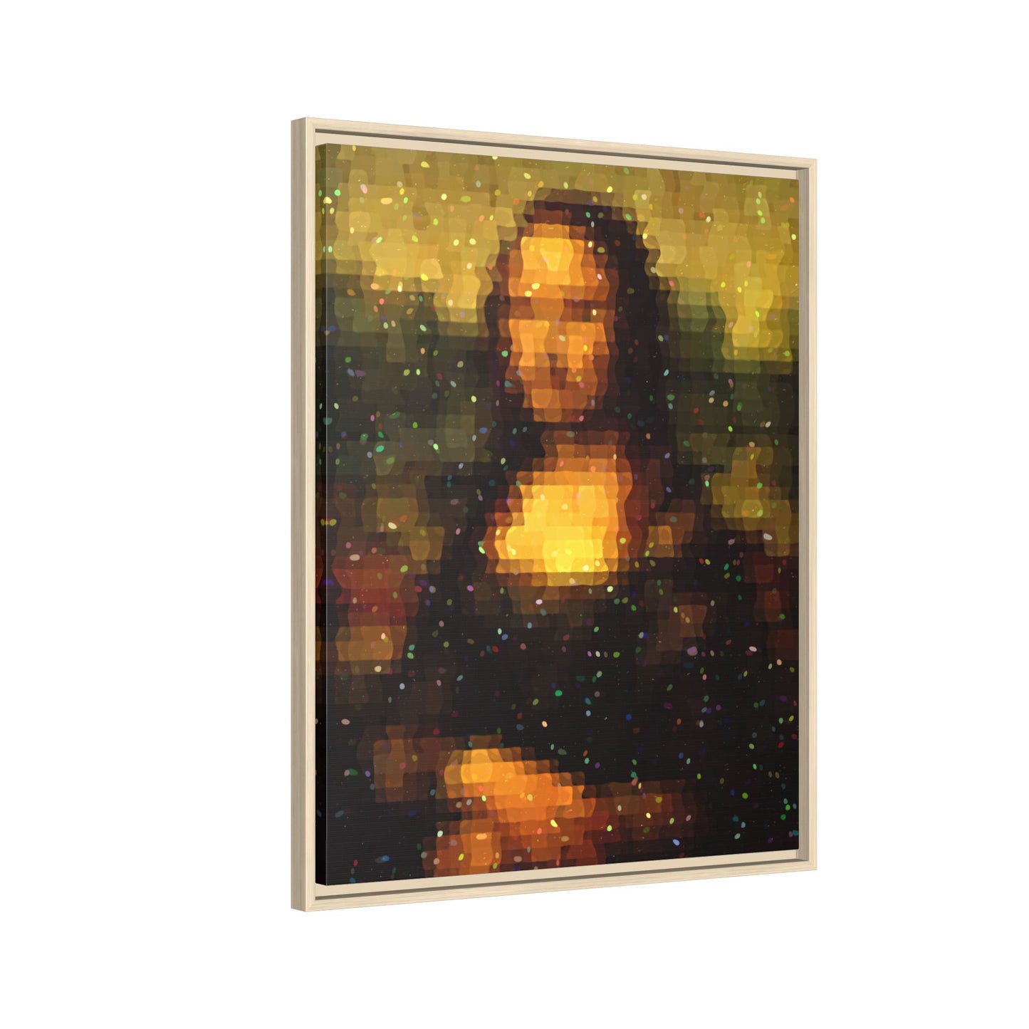 Pixel Muse — Silent Smile - Framed Canvas