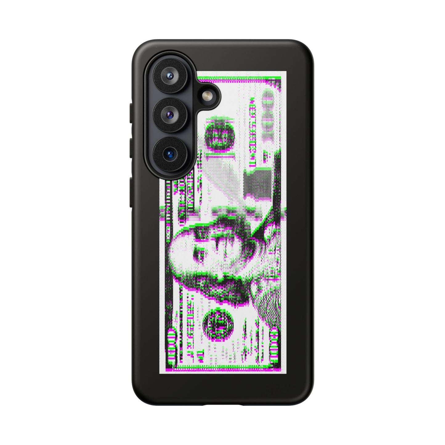 100 Dollars Bill - Green/Magenta Glitch - Phone Case