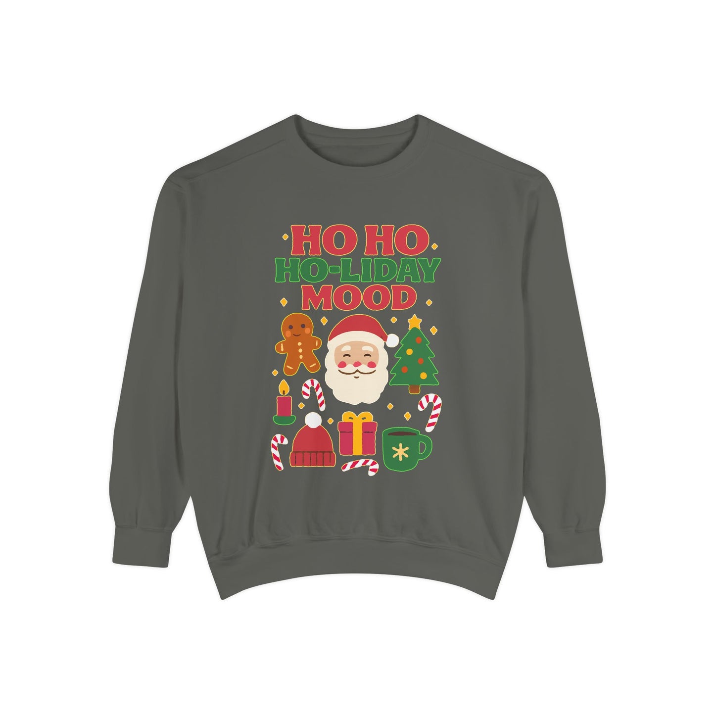 Festive Sweatshirt, Ho Ho Ho-liday Mood, Christmas Gift, Unisex Pullover, Cozy Holiday Wear, Cute Sweater, Winter Apparel