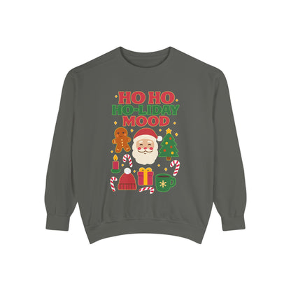 Festive Sweatshirt, Ho Ho Ho-liday Mood, Christmas Gift, Unisex Pullover, Cozy Holiday Wear, Cute Sweater, Winter Apparel