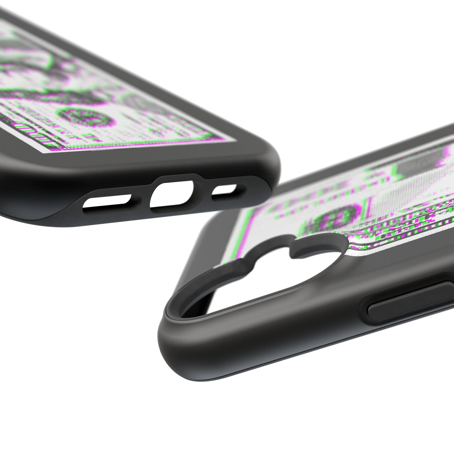 100 Dollars Bill - Green/Magenta Glitch - Magnetic Phone Case