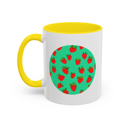 Strawberry Pattern - Color Accent Mug