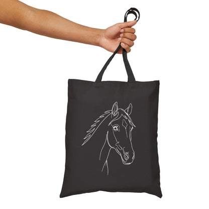 Horse Portrait Sketch - Canvas Tote Bag