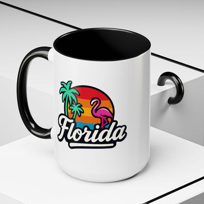Florida Sunset Palm - Color Accent Mug