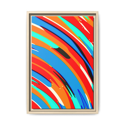 Abstract Rainbow Swirl Arc - Framed Canvas