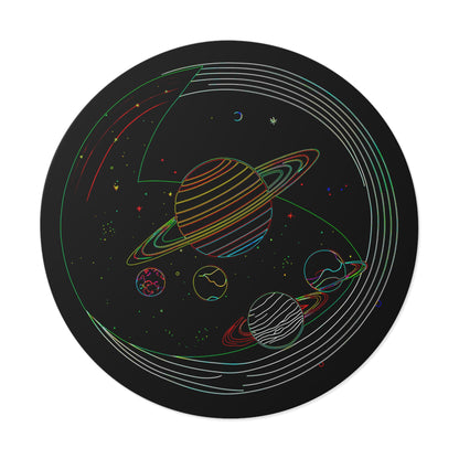 Galactic Round Vinyl Stickers, Space Decor, Laptop Stickers, Cosmic Gift, Astronaut Theme, Unique Space Art