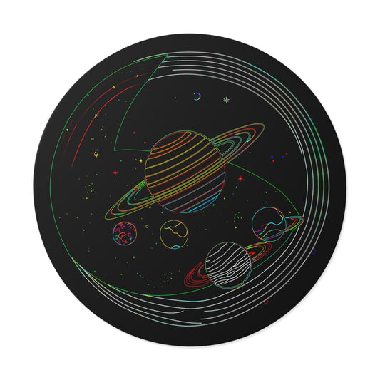 Galactic Round Vinyl Stickers, Space Decor, Laptop Stickers, Cosmic Gift, Astronaut Theme, Unique Space Art