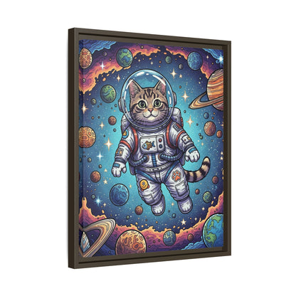 Astronaut Cat - Framed Canvas