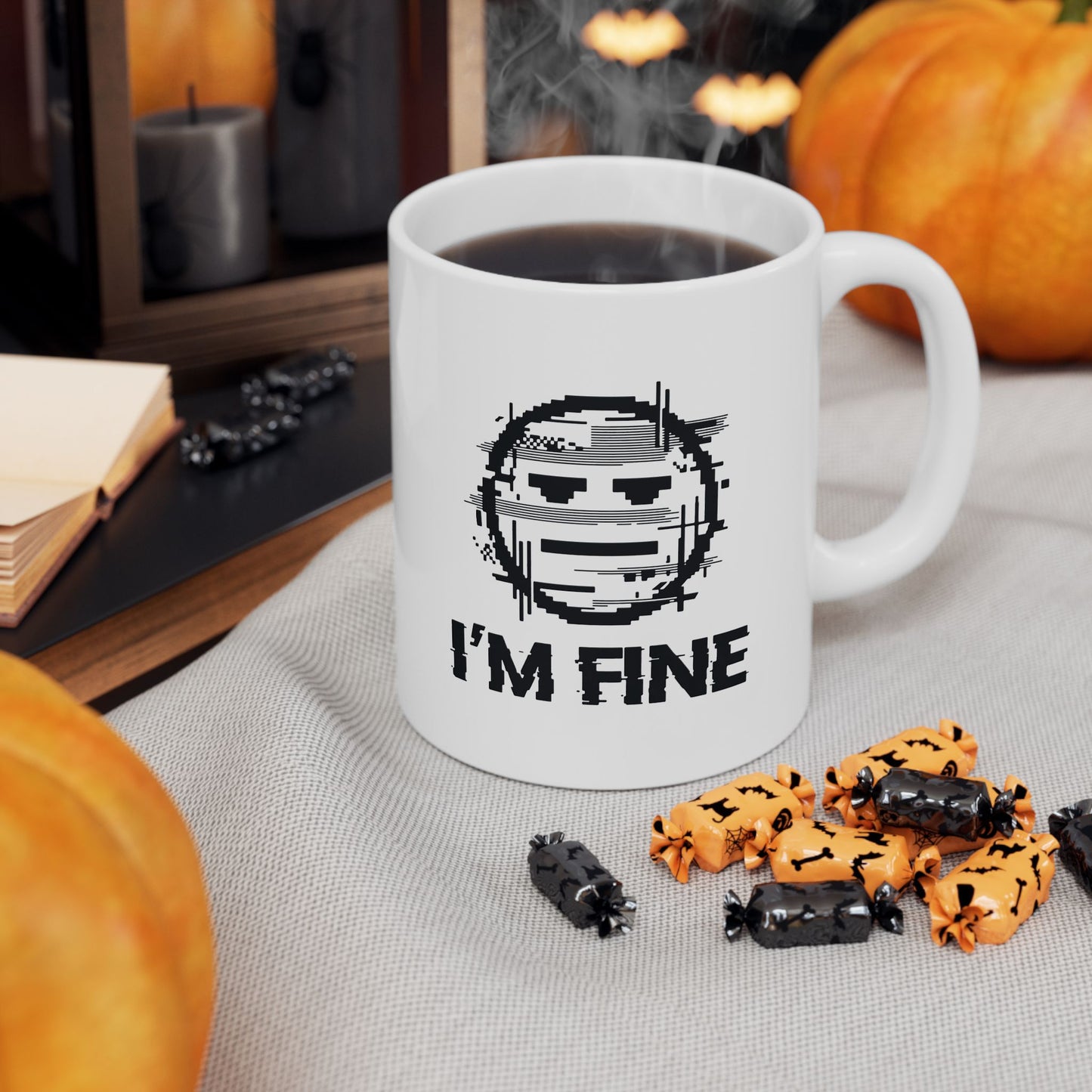 I’m Fine Glitched Smiley - Mug