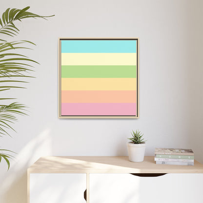 Pastel Stripes - Framed Canvas