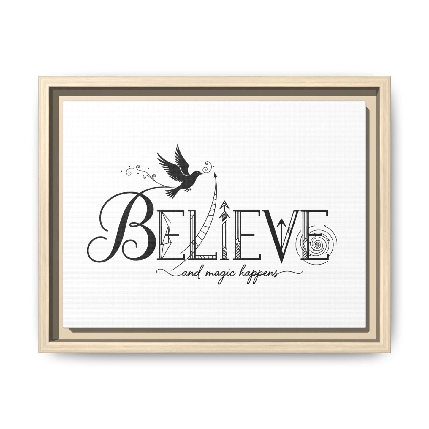 Believe and Magic Happens - Framed Canvas
