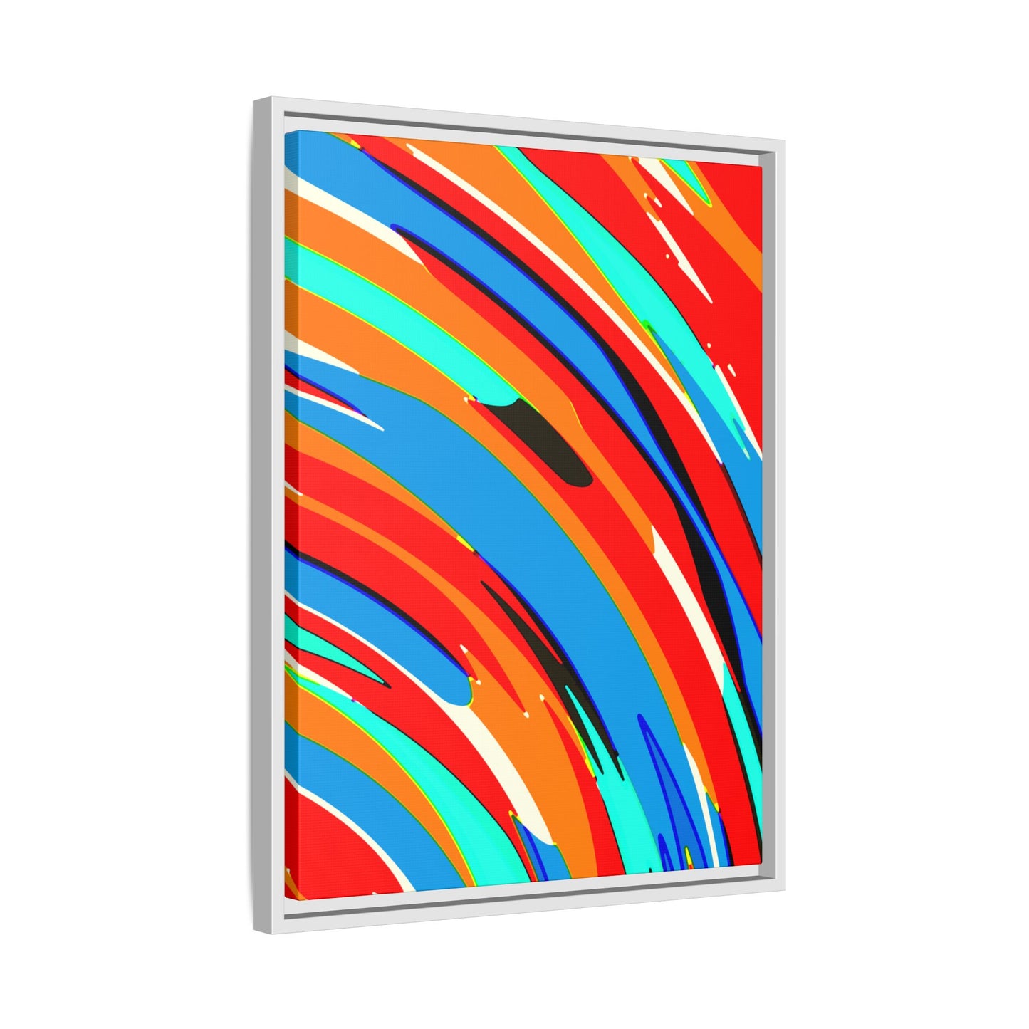Abstract Rainbow Swirl Arc - Framed Canvas
