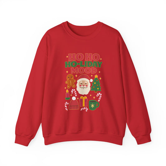 Festive Holiday Sweatshirt, Christmas Crewneck, Cozy Winter Gift, Unisex Sweatshirt, Seasonal Apparel, Ho Ho Ho-liday Mood