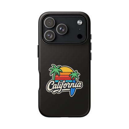 California Sunset Phone Case, Tropical Cell Phone Cover, Beach Lover Gift, Summer Vibes Accessory, Surfing Decor, Personalized Case
