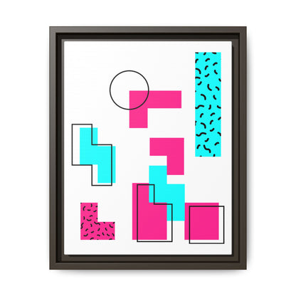 Retro Geometric Vibes - Framed Canvas