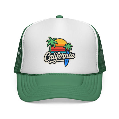 California Sunset Trucker Cap, Summer Hat, Beach Apparel, Gift for Him/Her, Fun Outdoor Accessory