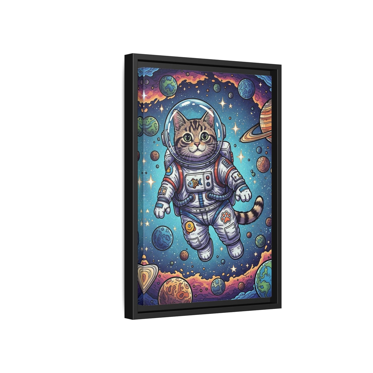Astronaut Cat - Framed Canvas