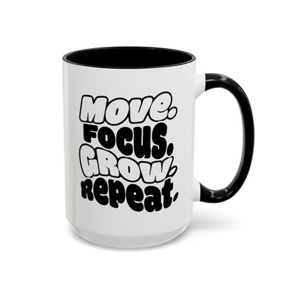 Move. Focus. Grow. Repeat. - Colorful Mug