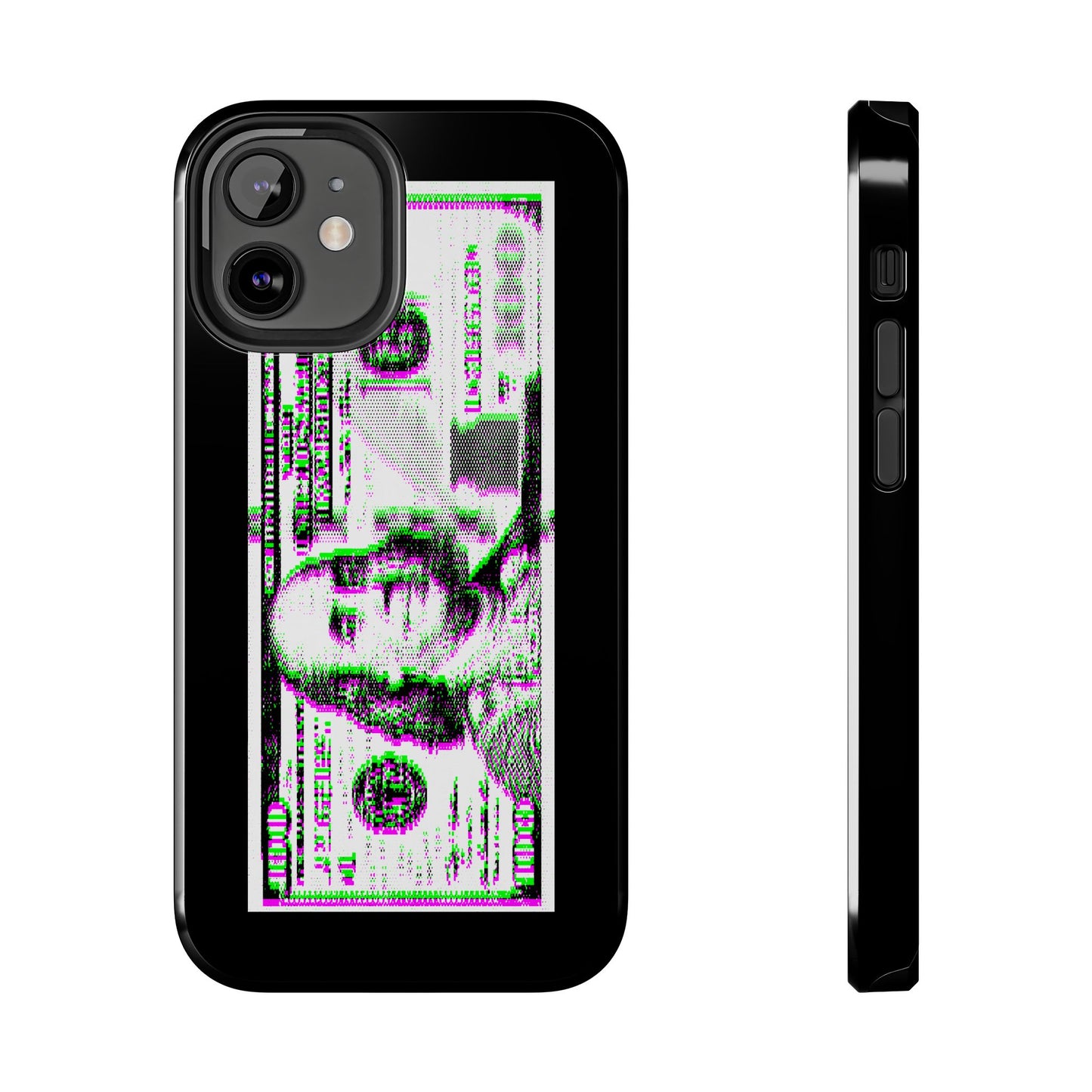 100 Dollars Bill - Green/Magenta Glitch - Phone Case