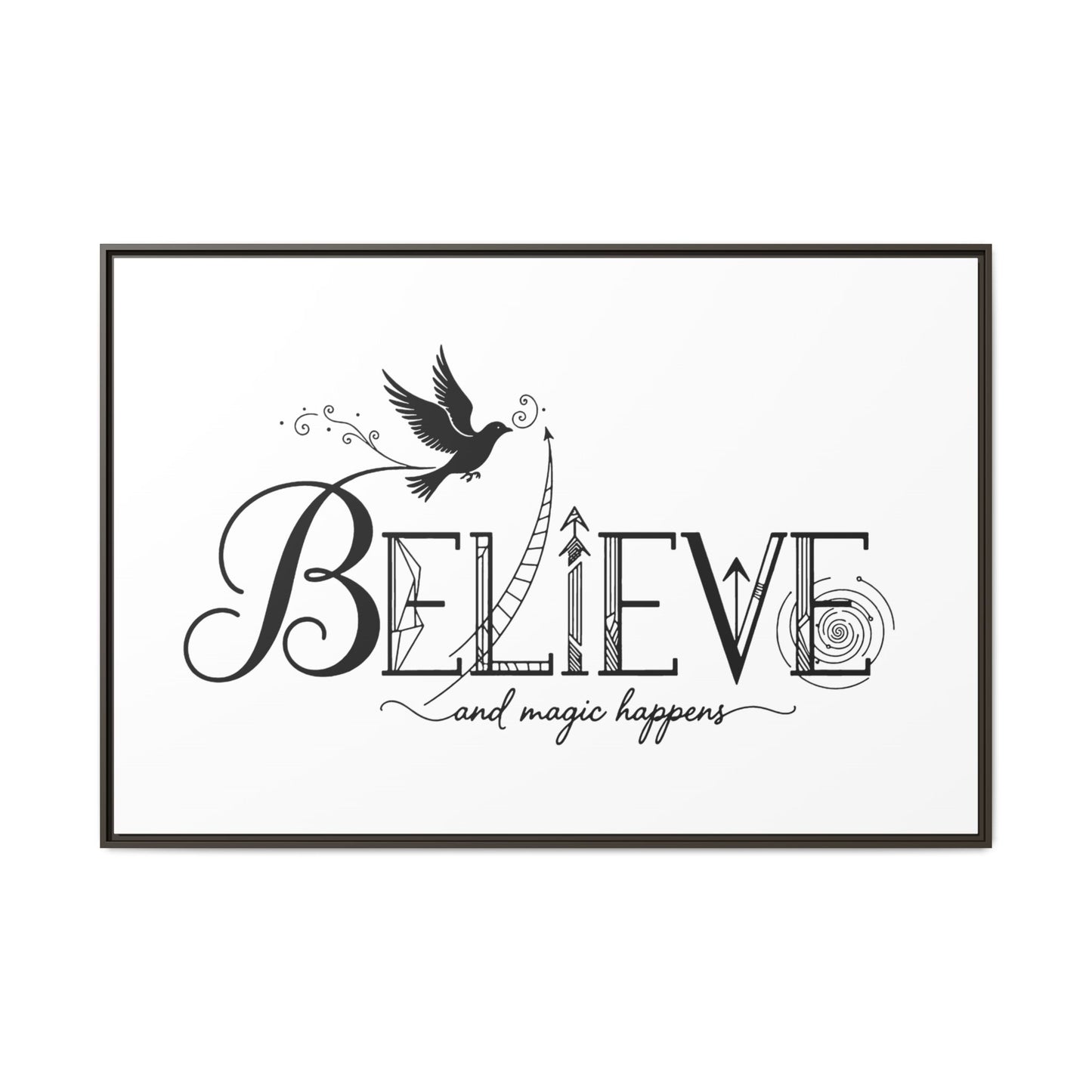 Believe and Magic Happens - Framed Canvas