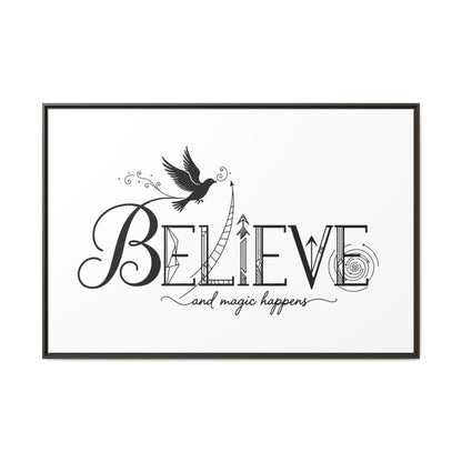Believe and Magic Happens - Framed Canvas