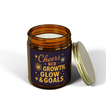 Inspirational Scented Candle, Cheers to Growth, Glow & Goals, Motivational Gift, Home Decor, New Year Vibes Candle, Relaxation