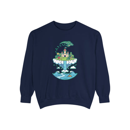 Floating Castle Dragon - Magical Fantasy Island - Sweatshirt