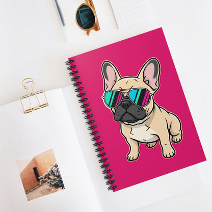 French Bulldog with Sunglasses - Spiral Notebook