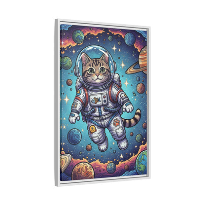 Astronaut Cat - Framed Canvas