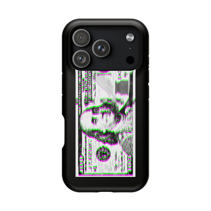 100 Dollars Bill - Green/Magenta Glitch - Magnetic Phone Case