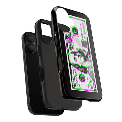 100 Dollars Bill - Green/Magenta Glitch - Phone Case