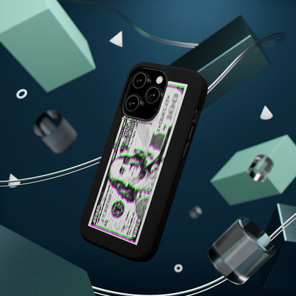 100 Dollars Bill - Green/Magenta Glitch - Magnetic Phone Case